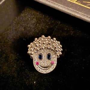 AUMPEX The Rosy Grin single stud earring in a silver-tone finish NIB